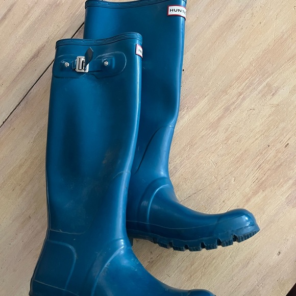 Hunter Classic Vintage - Teal Boots- Sz. US 8M - Picture 8 of 10